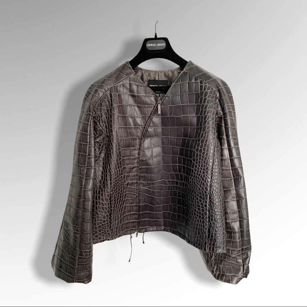 Couture GIORGIO ARMANI alligator leather jacket blazer S